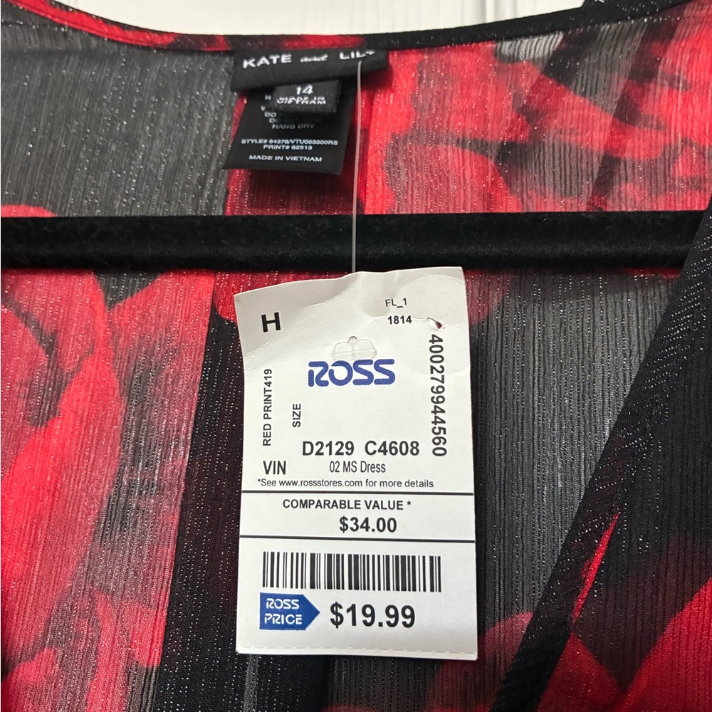 Kate and Lily Red and Black Maxi Dress